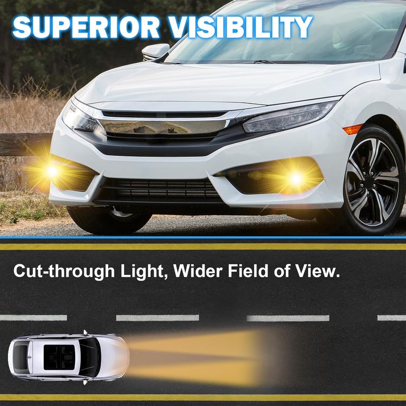 BOXLIGHT Fog Lights Assembly Compatible With 2016-2021 Honda Civic Accord Pilot CR-Z Front Bumper Driving Fog Lamps Asslembly - Image 3